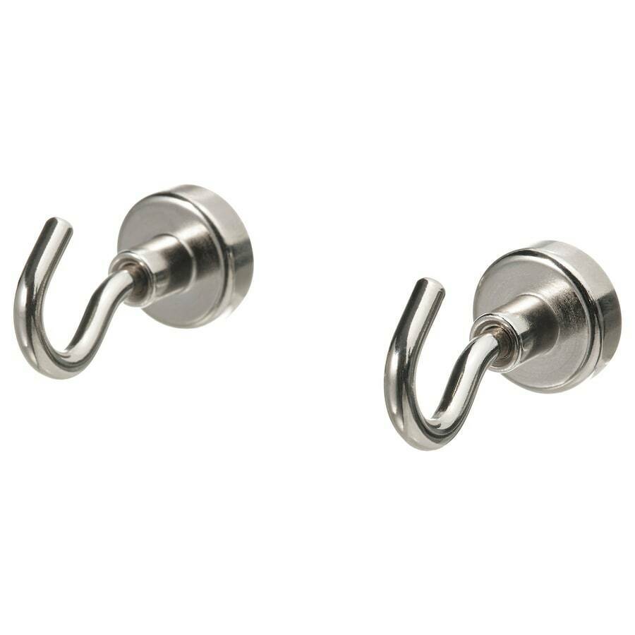 Ikea TOTEBO Magnet Hook, Silver-Colour 2pack, Length from Wall 3.5cm