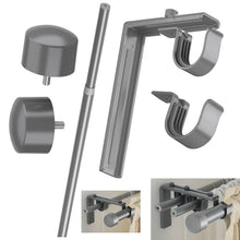 Load image into Gallery viewer, Ikea RACKA Curtain Rod-BETYDLIG Wall/celling Bracket-RAFFIG Finials [Grey]