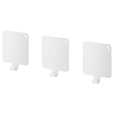 Ikea PLUTT Hooks, Self-Strong Adhesive Easy Wall Attach [White 3pack]