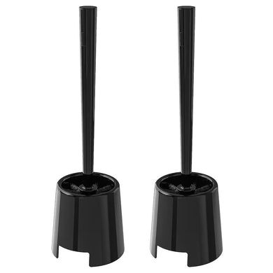 2x Ikea BOLMEN Toilet Cleaner Brush & Holder Set, Black,