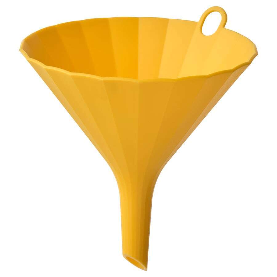 2x New UPPFYLLD Multi use Funnel, bright yellow, 13cm dia,