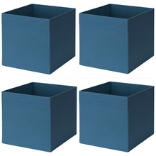 Load image into Gallery viewer, 4x Ikea DRONA Box, Shelf Storage, Bedroom Organiser Fit KALLAX Unit, Blue,