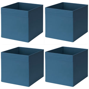 4x Ikea DRONA Box, Shelf Storage, Bedroom Organiser Fit KALLAX Unit, Blue,