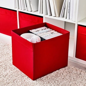 4x Ikea DRONA Box, Fit KALLAX Unit, Shelf Storage, Storeroom Organiser Red,