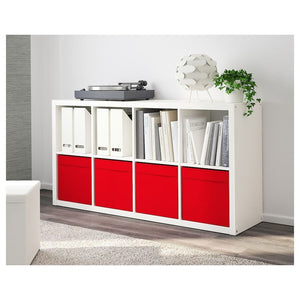 4x Ikea DRONA Box, Fit KALLAX Unit, Shelf Storage, Storeroom Organiser Red,