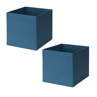 2x Ikea DRONA Box, Shelf Storage, Bedroom Fit KALLAX Unit, Dark Blue,