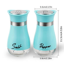 Load image into Gallery viewer, 2pcs New Lovely Salt And Pepper Shakers Pots Dispensers Cruet Jars Set, Blue