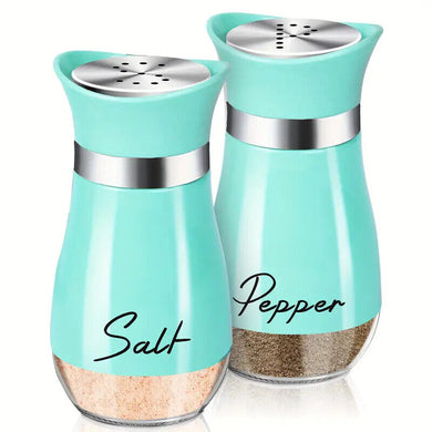 2pcs New Lovely Salt And Pepper Shakers Pots Dispensers Cruet Jars Set, Blue