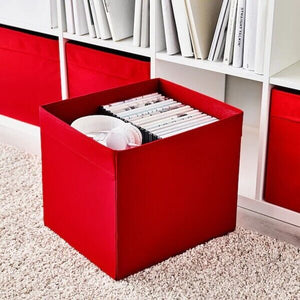 4x DRONA Boex, Fit KALLAX Unit, Shelf Storage, Bedroom Storeroom Organiser Red