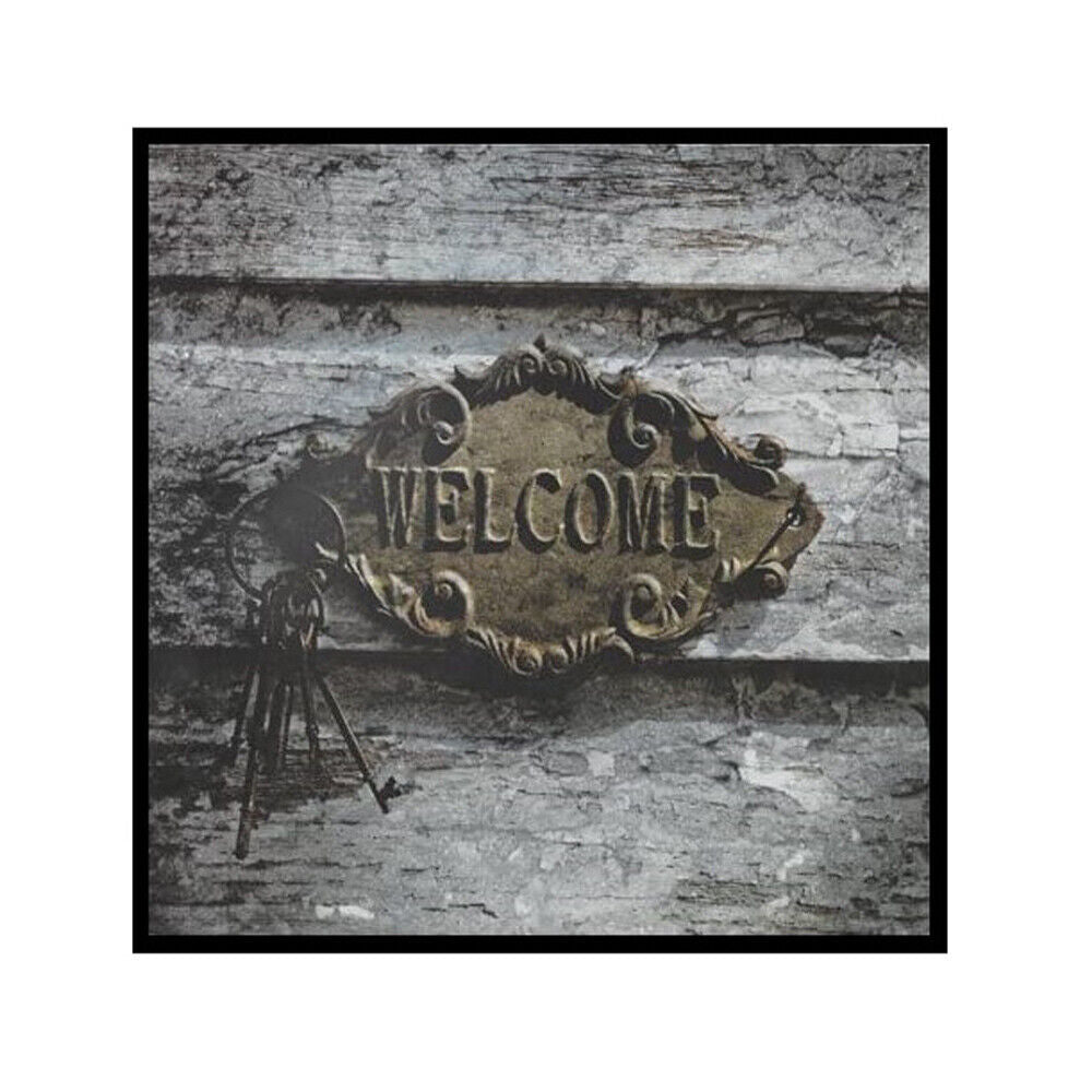 NEW IKEA FRAMNAS *WELCOME* Wall Antique Vintage Picture  30cm x 30cm