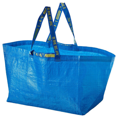 2x Ikea FRAKTA Large Blue Reusable Carrier Bag 19 Gallon Laundry Moving Shopping