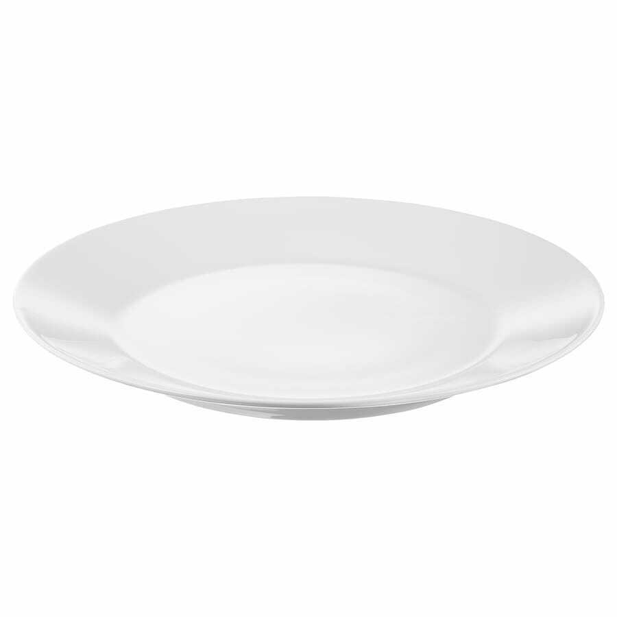 4x Ikea 365+ Dinner Plate, Porcelain, White Dia 27cm