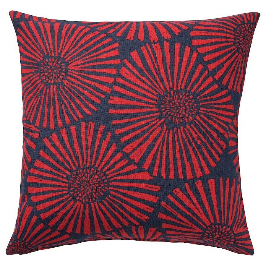 Ikea STJARNTULPAN Cushion Cover, Dark Blue/Red 50x50cm [1in1pack]