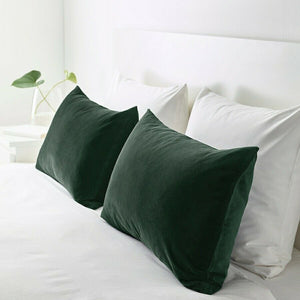 1x Ikea SANELA Cushion Cover 100% Cotton Velvet 40x65cm [Dark Green]