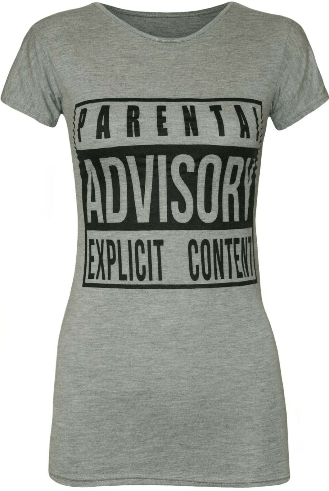 New Women Parent Advisory T Shirt Top, Slim Fit [Grey]