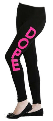 New Women Dope Print Legging Tight Pants Size [M/L 10-12] Pink/Black