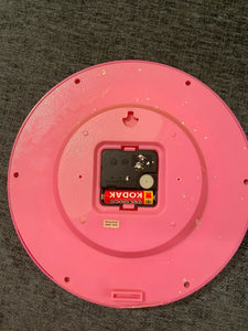 Used Ticking Wall Clock Pink 25.5cm [Great working condition]