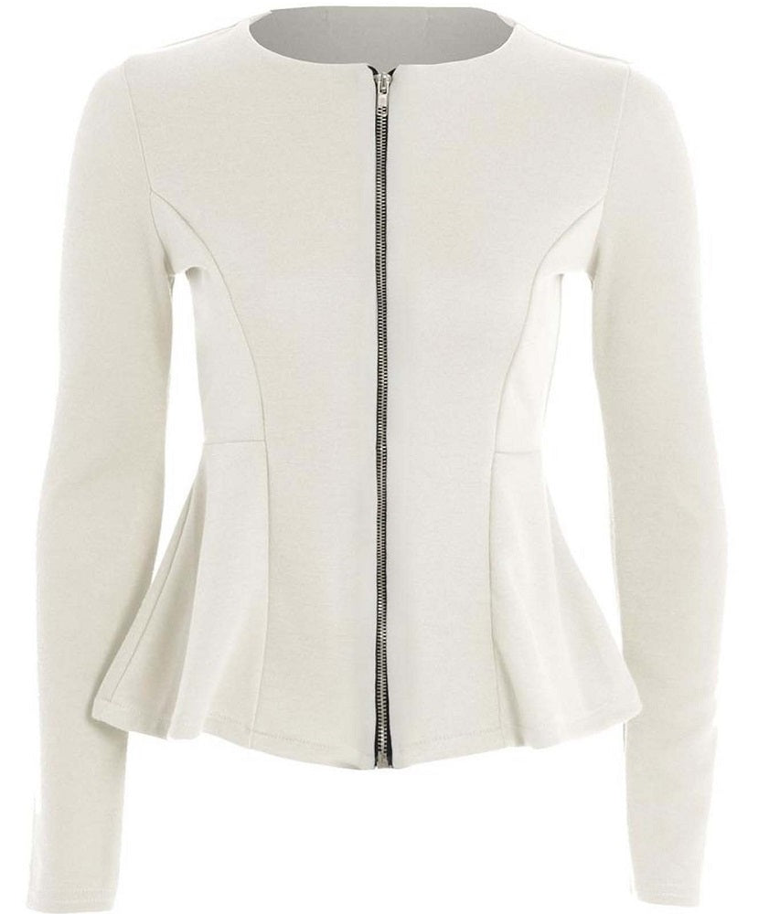 New Women Long Sleeve Blazer Jacket Cream/white Size 18