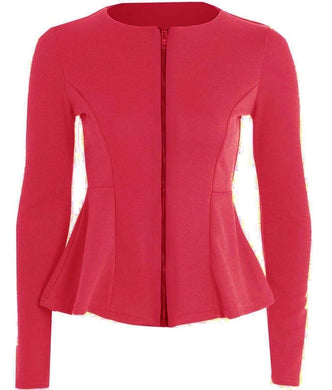 New Women Long Sleeve Blazer Jacket Cerise Pink Plus Size 22