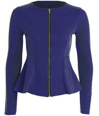 New Women Long Sleeve Blazer Jacket Blue Size 16