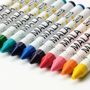 Ikea MALA Wax Colour Crayon, Mixed Colours 004.555.47 [12pack]