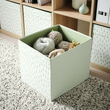 Load image into Gallery viewer, 2x Ikea DRONA Storage Box, Fits Kallax, Pattern, White/Light Green,