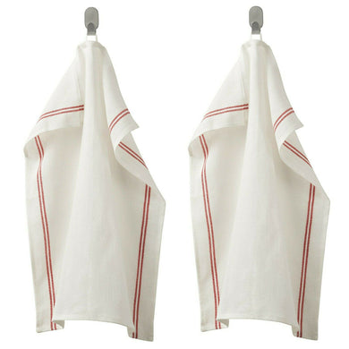 2x Ikea HILDEGUN Tea towel Large, Kitchen, Restaurant 45x60cm [Red/White]
