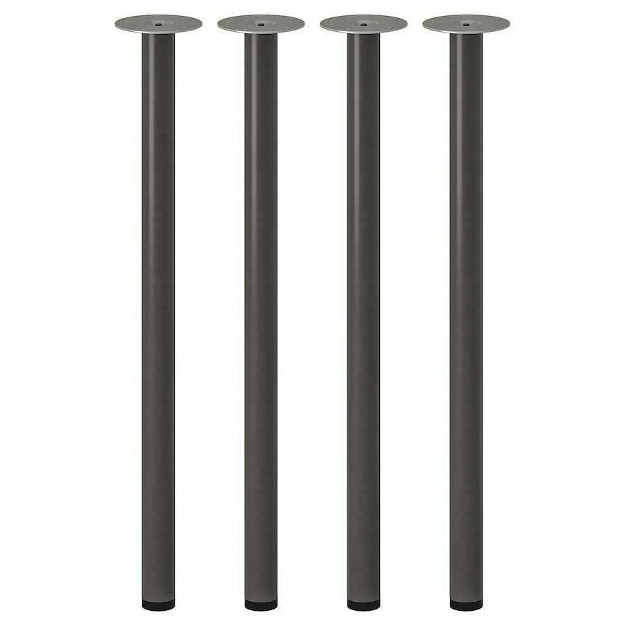 4x Ikea ADILS Steel Table Legs Only 70cm, [Dark grey]