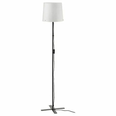 2x Ikea BARLAST Floor Lamp Soft Shade Steel Side Home Décor Black/White 150cm