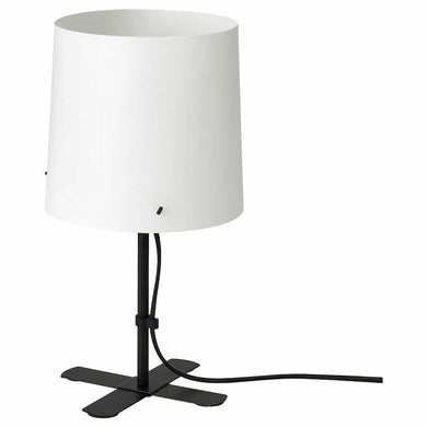 2x Ikea BARLAST Table Lamp Bedroom Bedside Light, Black/White 31 cm