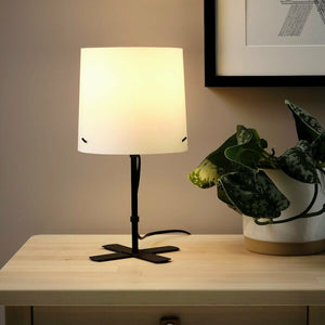 2x Ikea BARLAST Table Lamp Bedroom Bedside Light, Black/White 31 cm