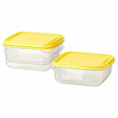 Ikea Pruta Transparent Yellow Food Containers Heavy Duty [3in1pack]