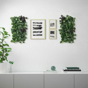 2x Ikea Artificial Wall Mounted Plant, Decoration, Green/Lilac 26x26cm