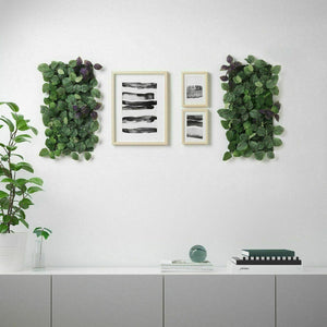 4x Ikea Artificial Wall Mounted Plant, Decoration, Green/Lilac 26x26cm