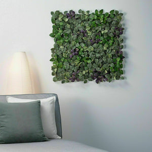 4x Ikea Artificial Wall Mounted Plant, Decoration, Green/Lilac 26x26cm