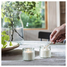 Load image into Gallery viewer, 4x Ikea ADLAD Scented Candle in Glass Scandinavian Woods/White 12hr