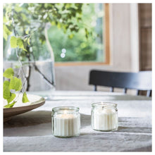 Load image into Gallery viewer, 4x Ikea ADLAD Scented Candle in Glass Scandinavian Woods/White 12hr