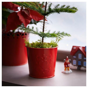 Ikea VINTERFINT Christmas Plant pot, red, 9cm