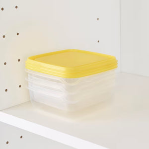 Ikea Pruta Transparent Yellow Food Containers Heavy Duty [3in1pack]