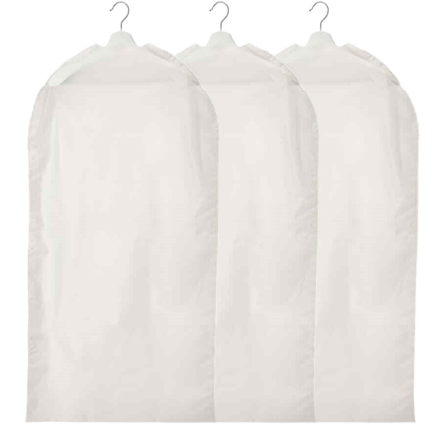 3x Ikea RENSHACKA Clothes cover, protect from dirt and dust, transparent, white