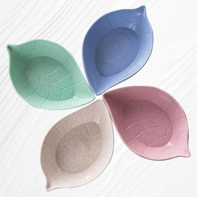 4Pcs Leaf Shaped Plate Sauce Dishes For Dipping Cute Leaf-shaped Spice Dine Tray