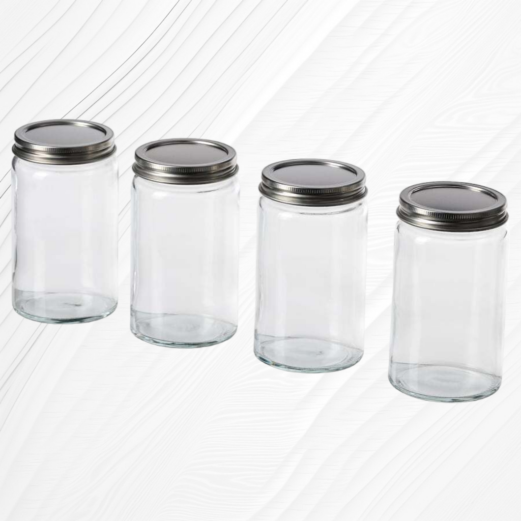 4x I.k.e.a CITRONHAJ Spice Jar, Glass Stainless Steel 35 cl [ 4 in1 pack ]