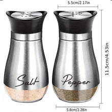 Load image into Gallery viewer, 2pcs New Lovely Salt And Pepper Shakers Pots Dispensers Cruet Jars Set, Silver