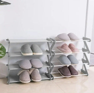 1x New HOMEE shoe rack space saving 4 tier book shelf storage rack grey