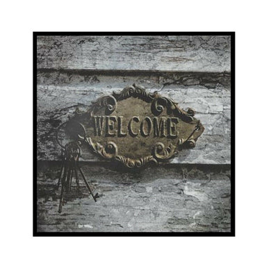 NEW IKEA FRAMNAS *WELCOME* Wall Antique Vintage Picture 30cm x 30cm