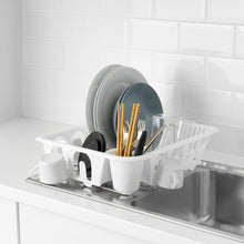 Load image into Gallery viewer, Flundra Kitchen Dish Drainer Plastic White Plate Cutlery Holder Rack *Brand Ikea*