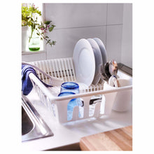 Load image into Gallery viewer, Flundra Kitchen Dish Drainer Plastic White Plate Cutlery Holder Rack *Brand Ikea*