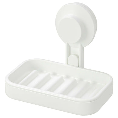 Ikea TISKEN - Soap Dish - Tissue Holder - Hooks - Cup with Strong Suction, White